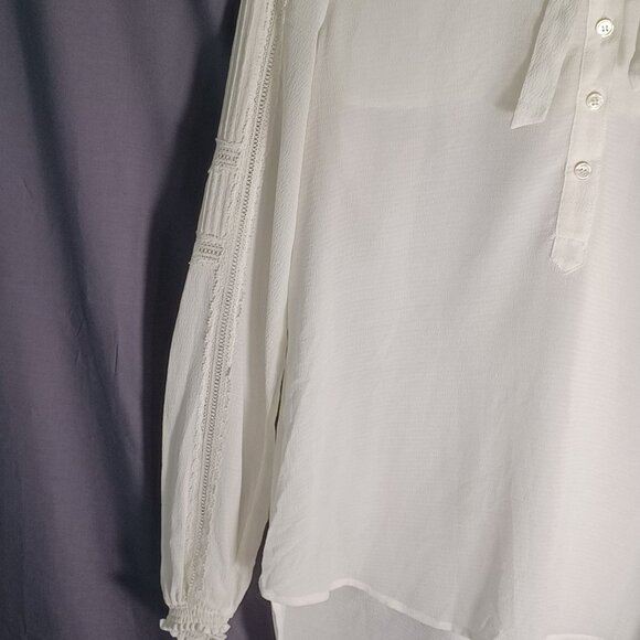 Veronica Beard Blouse Womens Size 2 Lace Ivory Quiet Luxury Feminine Hi Low - Picture 3 of 9
